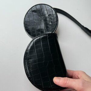 Lienlier Black Croc Small Purse